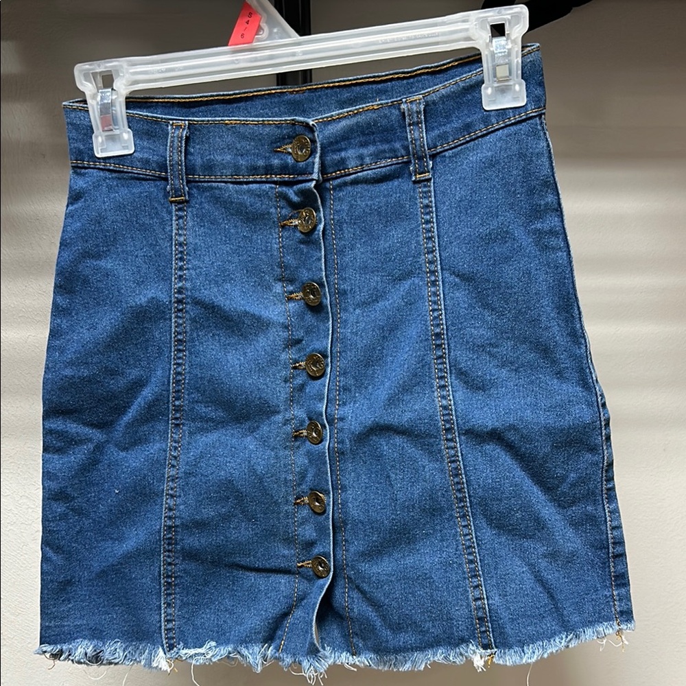Blue Mini Pencil Skirt for Casual Work